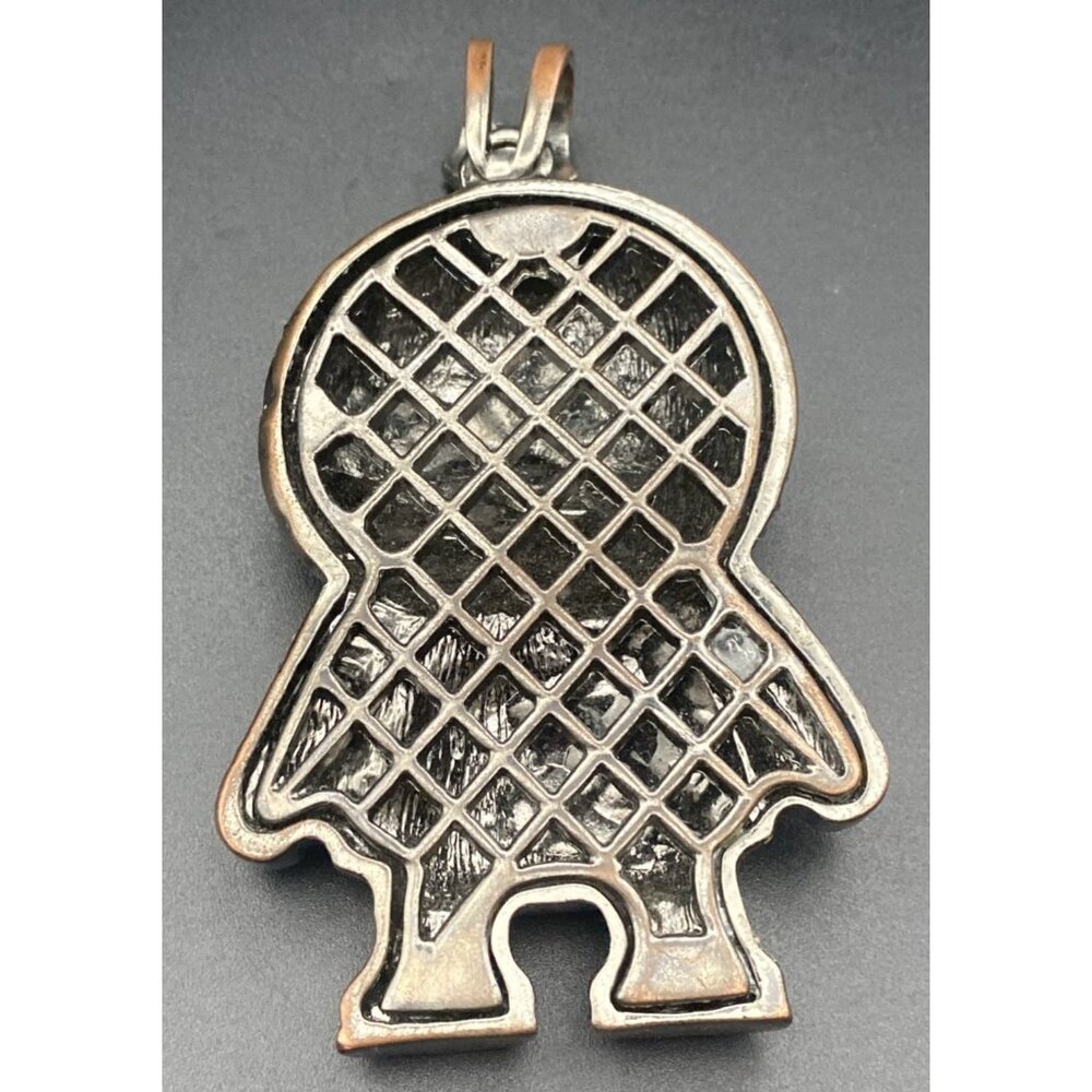 Kenny Pendant Blue Black CZ Marcasite Men's Hip Hop BRICK SQUAD ESKIMO LOOK - Picture 8 of 11